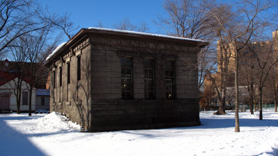 Old stone storage house on the university grounds