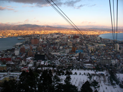 Ascending by cable car