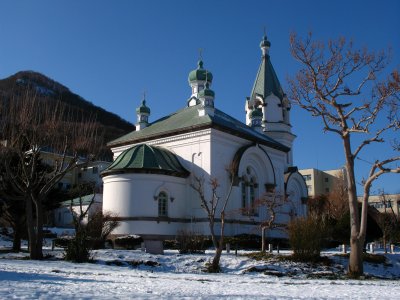 Russian Orthodox Church under blue skies