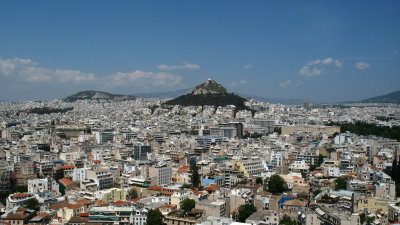 Athens panorama and Lykavittos Hill