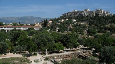 Ancient Agora with Acropolis and Stoa of Attalos