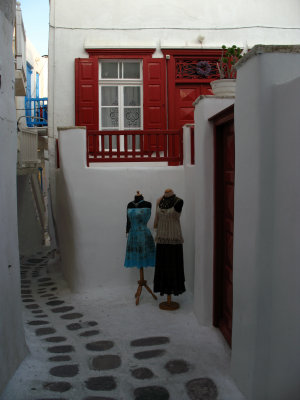 Dressforms outside a boutique