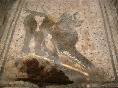 Beware of dog mosaic, Casa del Poeta Tragico