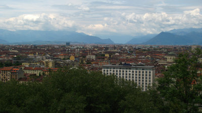 View over Turin's southern suburbs