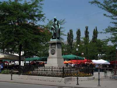 Statue of Slovene poet Valentin Vodnik