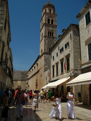 View down Placa with Franciscan monastery tower
