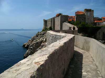 View down the ramparts