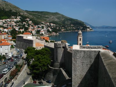 View over Ploče Gate and Fort Revelin