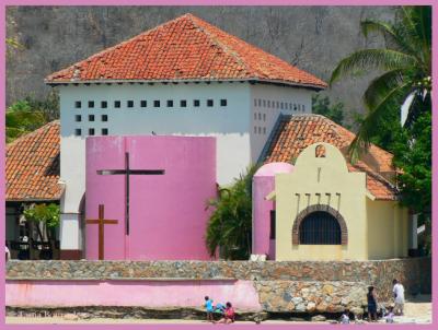 Crosses & pink wall