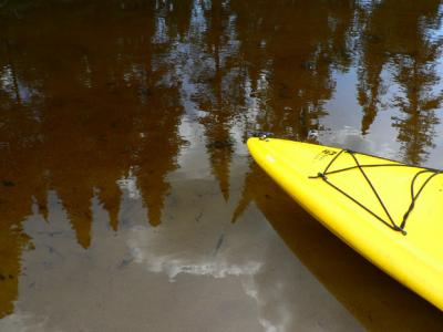 Reflets et bout de kayak