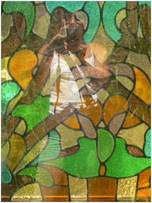 My reflection in stained glass