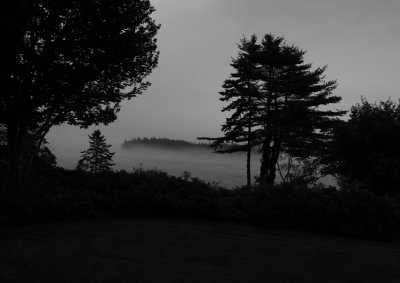 Fog rolls-in from the ocean behind our Bed and Breakfast - The Mooring in Reid State Park