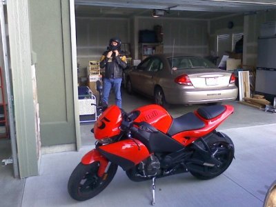 Mike about to ride the Buell.bmp