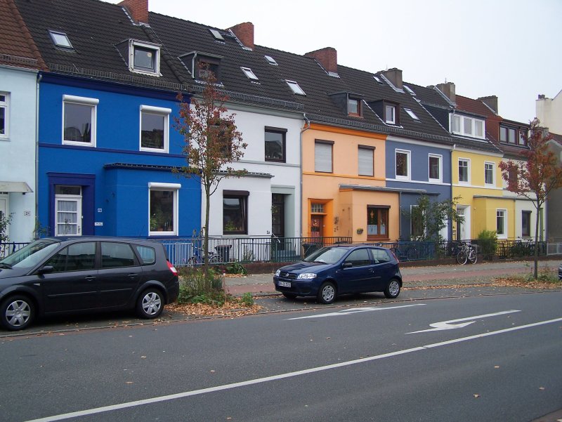 Colorful rowhouses