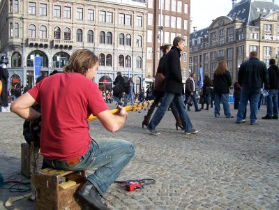 Street musician in action