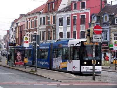 One of the city's many trams