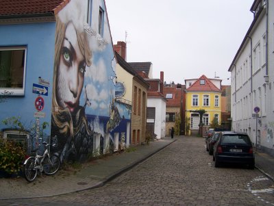 Street with mural