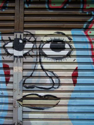 Artwork on store shutters, Greenwich Village