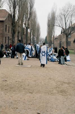 Israeli students in Auschwitz main camp