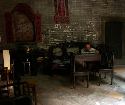 Inside an old temple in Macau
