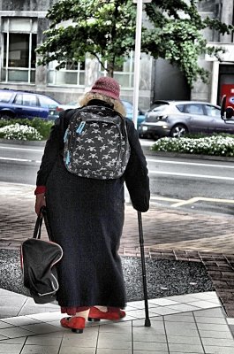 Lady walking in Wellington