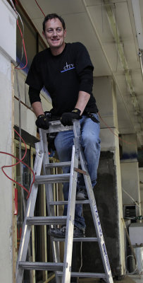 Up a ladder