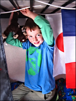 Caleb and his flags