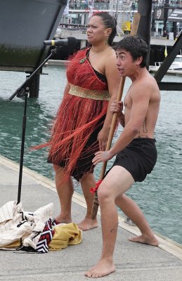 Maori Welcome when Sanya arrived at the dock