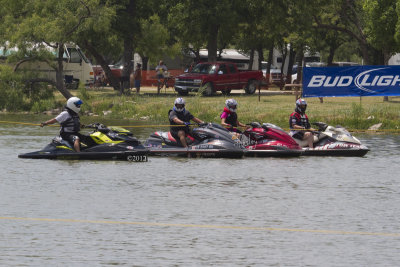 Personal Watercrafts waiting their turn.