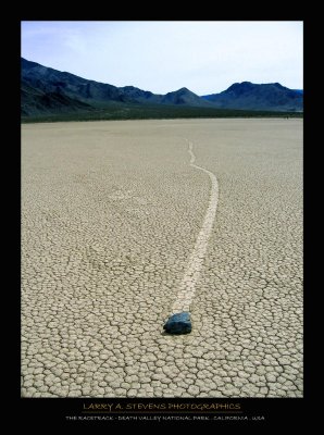 MOVING ROCK ON THE RACETRACK PLAYA - DEATH VALLEY NP