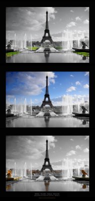 Tri-colour Eiffel Tower Collage