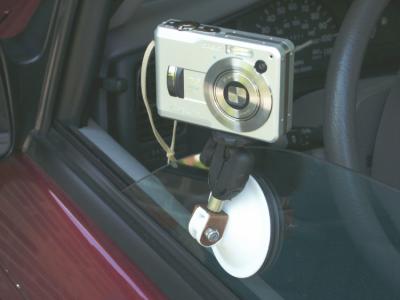 Suction cup mount in use.