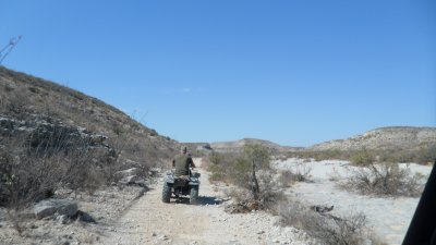 Going to Rio Grande on Dry River Bed.JPG