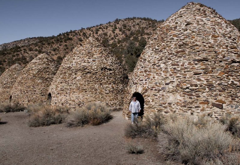 Charcoal Kilns 60 with My Wife Linda to Show How Big the Kilns Are