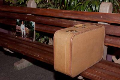 The Famous Forrest Gump Bench & Suitcase
