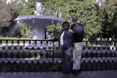 My Wife & I at The Forsyth Fountain