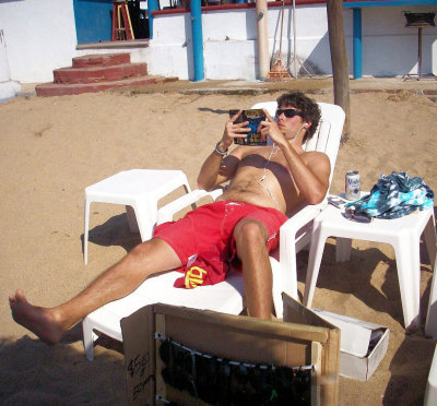 College Student relaxes at Hotel San Felipe