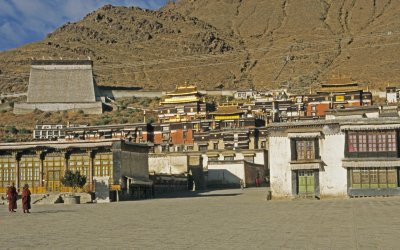Monastry with Thanka Wall on the left