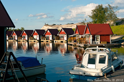 Floating holiday-houses at Herrngs Marina.