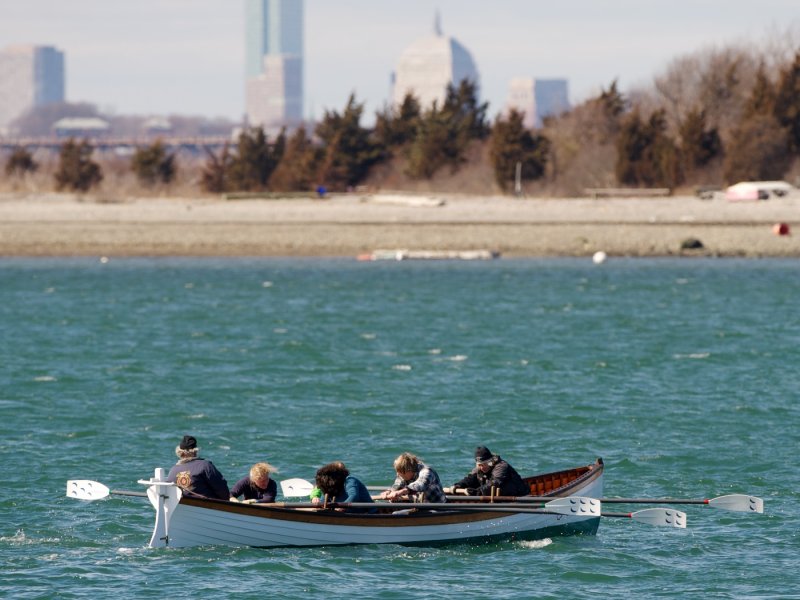 Boat no. 47 (Grace) with Boston skyline