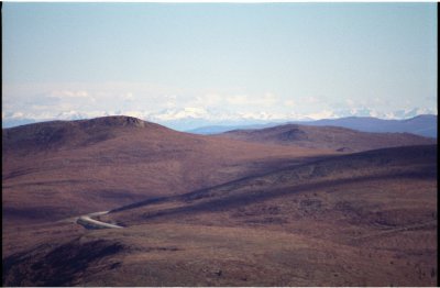 Bare mountaintops near US border