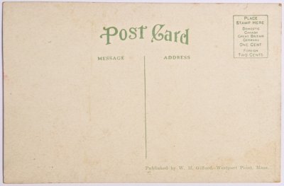 Street Scene, Westport Point, Mass. (Point church) reverse