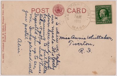 Post Office, Westport Point, Mass. reverse