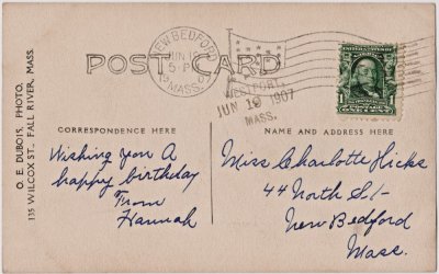 1304 Dr. Handy. House Westport. Mass. reverse