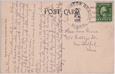 Post Office and Gifford's Store, Horseneck Beach, Mass. (Gifford) reverse