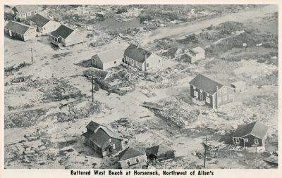 Hurricane Pictures 8/31/54 Battered West Beach at Horseneck