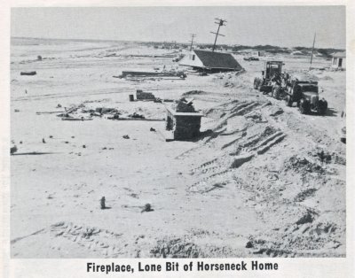 Hurricane Pictures 8/31/54 Fireplace, Lone Bit of Horseneck Home