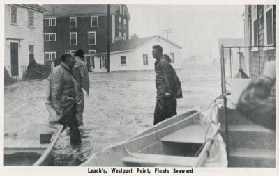 Hurricane Pictures 8/31/54 Leach's, Westport Point, Floats Seaward