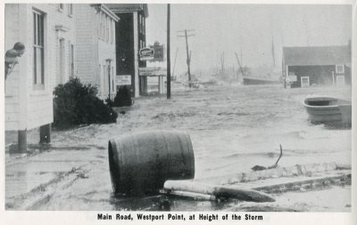 Hurricane Pictures 8/31/54 Main Road, Westport Point, at Height of the Storm