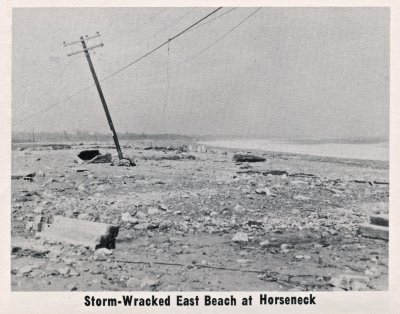 Hurricane Pictures 8/31/54 Storm-Wracked East Beach at Horseneck